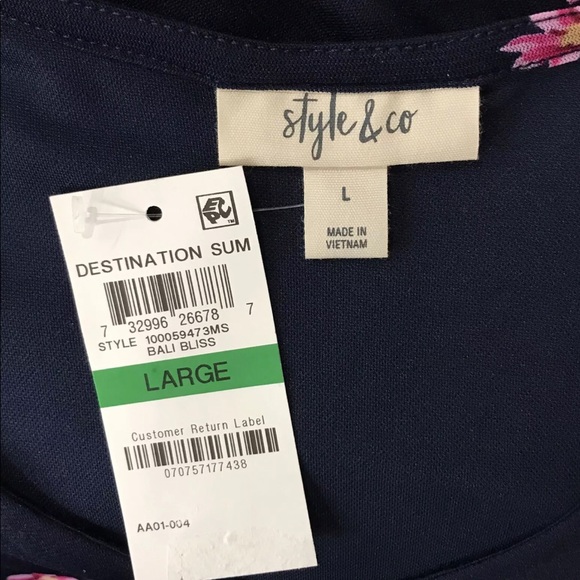 Style & Co Maxi Dress Floral Sleeveless Empire - Picture 9 of 11